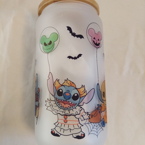 Stitch frosted glass cup - Picture 3 of 5